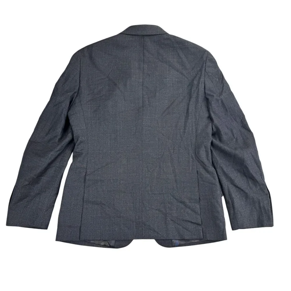 Tallia Mens Slim Fit Stretch Solid Wool Blend Suit Jacket Navy Blue 38S